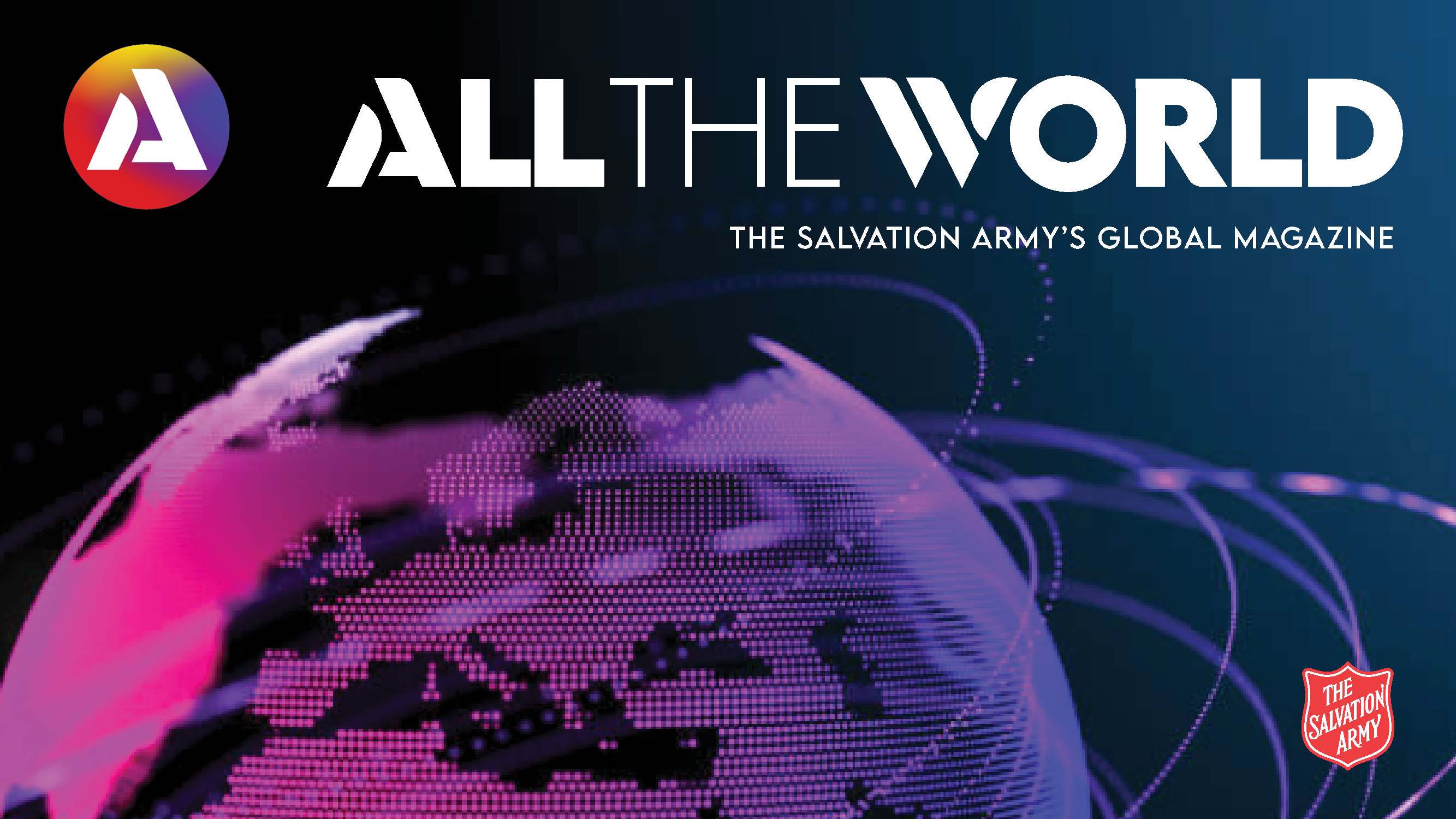 All The World magazine - front page image of world and text