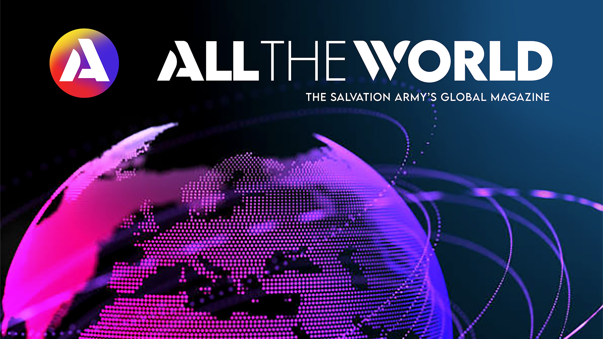 All the world magazine hero image showing a globe