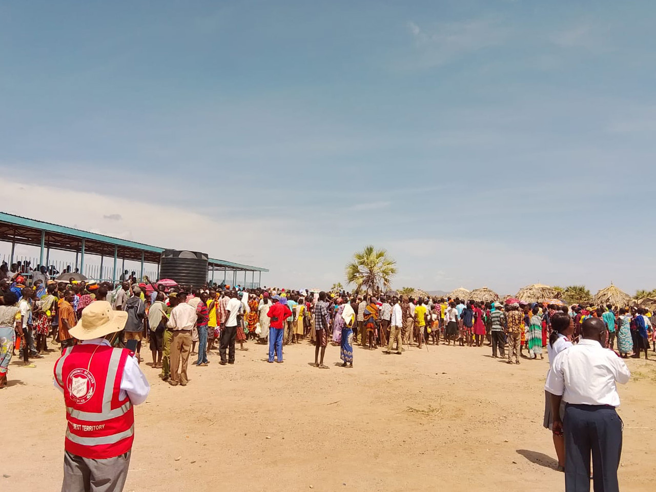 Salvation Army team members meet local people