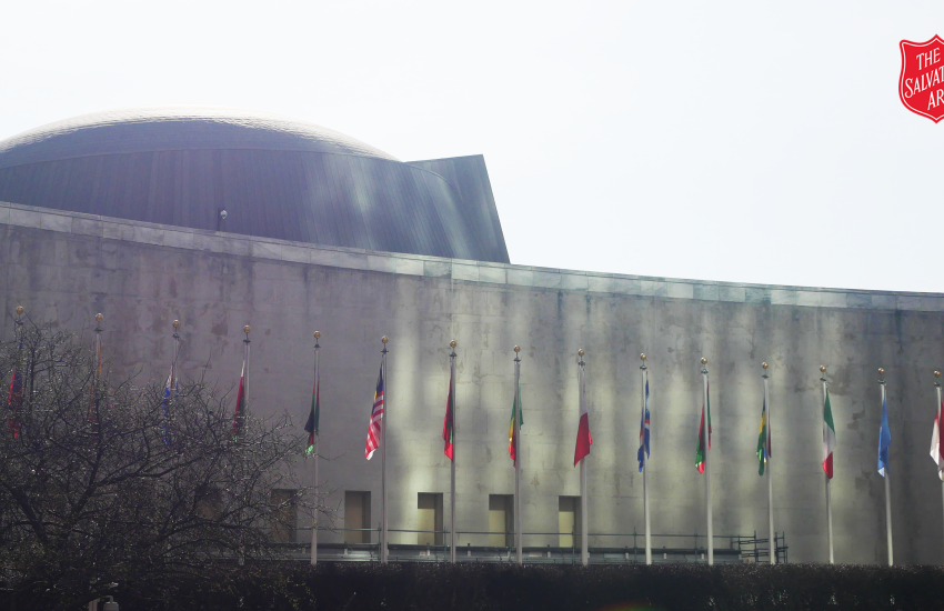 Flags outside the UN