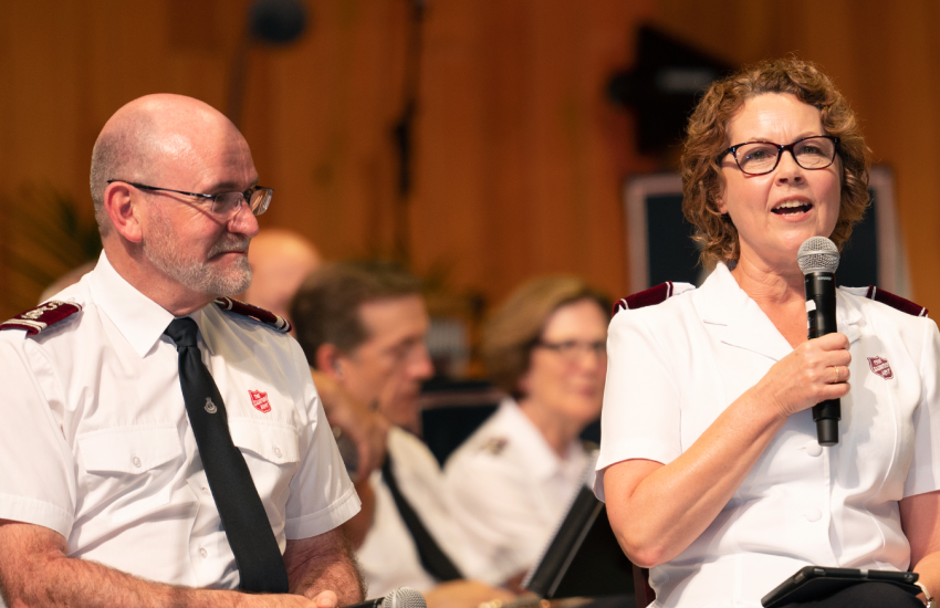 Commissioner Bronwyn Buckingham speaks into a microphone